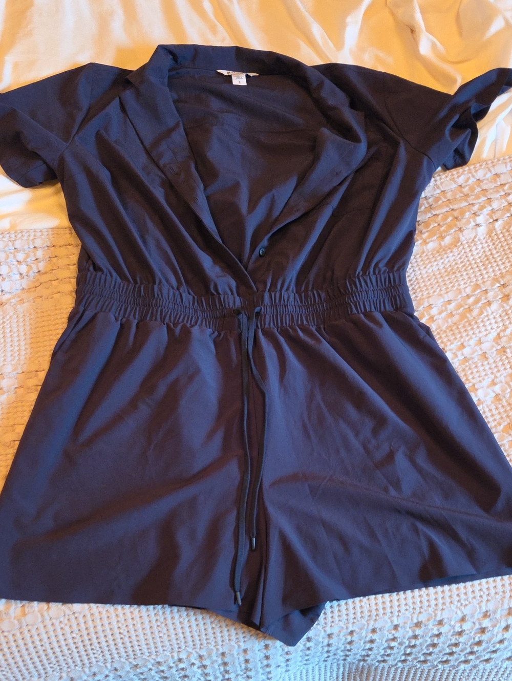 Athleta One-Piece Shorts Romper Navy- Lg